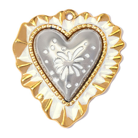 304 Stainless Steel with Enamel Pendants SA-OY003-44G-01-1
