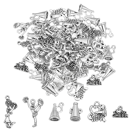 72Pcs 6 Style Cheerleading Series Alloy Pendants FIND-UN0006-94-1