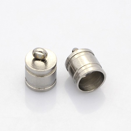Tarnish Resistant 201 Stainless Steel Cord Ends STAS-N034-09-1