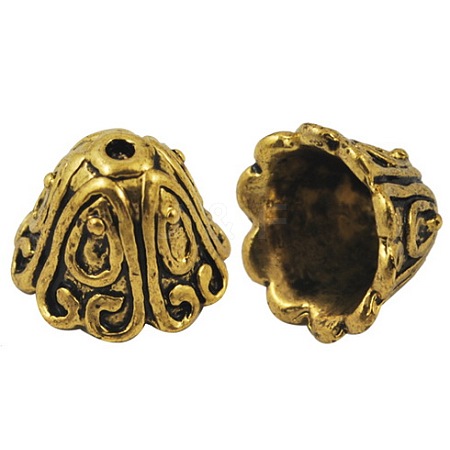 Tibetan Style Alloy Bead Caps LS-TIBEB-EA9700YKG-AG-FF-1