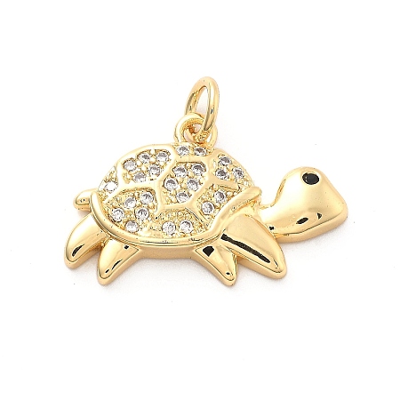 Rack Plating Brass with Cubic Zirconia Pendants KK-Q017-01E-G-1