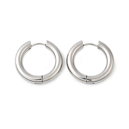 Tarnish Resistant 202 Stainless Steel Huggie Hoop Earrings EJEW-O087-08J-P-1