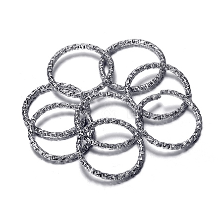304 Stainless Steel Twisted Open Jump Rings STAS-WH0021-13P-1