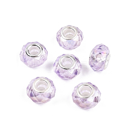 Baking Paint Transparent Glass European Beads GPDL-N004-C14mm-A04-1