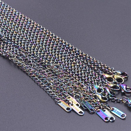2.5mm Unisex 304 Stainless Steel Rolo Chains Necklaces WT9583-5-1