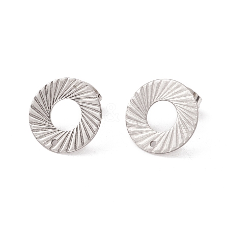 Non-Tarnish 201 Stainless Steel Stud Earring Findings STAS-G266-07P-1