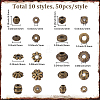 500Pcs 10 Styles Tibetan Style Spacer Beads FIND-BM0001-32-2