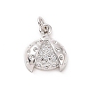 Brass Micro Pave Cubic Zirconia Charms KK-C012-44G-4