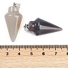 Natural Grey Agate Gemstone Pointed Pendants G-K384-01P-10-3