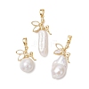 Natural Baroque Keshi Pearl Pendants PALLOY-JF05220-1