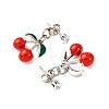 Cherry Alloy Enamel Dangle Stud Earrings EJEW-JE06633-5