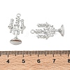 Brass Micro Pave Clear Cubic Zirconia Pendants KK-K351-75P-3