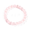 Dyed Natural Selenite Round Beaded Stretch Bracelets for Women G-U005-02L-4