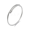 304 Stainless Steel Open Cuff Bangle with Oval Beaded X1-BJEW-C031-01P-1