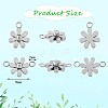 12Pcs 430 Stainless Steel Small Flower Connector Charms & Pendants JX240A-2