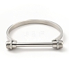 Non-Tarnish 304 Stainless Steel D Shape Bar Screw Bangle BJEW-G636-05A-P-2