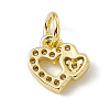 Brass Micro Pave Clear Cubic Zirconia Charms ZIRC-F132-97G-2