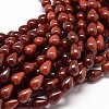Natural Red Agate Teardrop Bead Strands G-E254-34-1