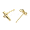 Brass Micro Pave Clear Cubic Zirconia Stud Earrings EJEW-R016-26G-18-4
