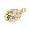 Brass Enamel Pendants KK-U068-04G-01-2