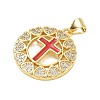 Religion Cross Brass Micro Pave Clear Cubic Zirconia Pendants CU-CBA83A6-03C-G03-2