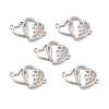 Brass Micro Pave Clear Cubic Zirconia Connector Charms KK-E068-VB375-3