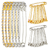 20Pcs 2 Colors Alloy Rhinestones Safety Pin Brooch SJEW-FH0001-04-1