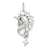 Brass Micro Pave Clear Cubic Zirconia Pendants KK-I476-13P-1