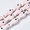 Handmade Porcelain Ceramic Beads Strands X1-PORC-T006-03Q-1
