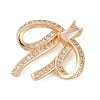 Brass Micro Pave Clear Cubic Zirconia Pendants KK-N256-18G-2