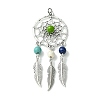 2Pcs 2 Styles Synthetic Turquoise Dyed Big Pendants PALLOY-JF02309-02A-3