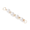 Round Shell Pearl Beaded Connector Charms PALLOY-JF03704-3