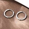 304 Stainless Steel Clear Cubic Zirconia Hoop Earrings EJEW-L307-05P-3