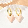 Brass Enamel Dangle Hoop Earrings for Women KK-CBA760A-06G-01-1