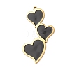 304 Stainless Steel with Black Enamel Pendants SA-CBA061A-03G-1