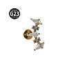 G23 Titanium with Clear Cubic Zirconia Threadless Labrets WG8E19F-02-1