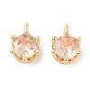 Brass Micro Pave Cubic Zirconia Charms KK-C051-39G-01-1