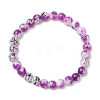 Drawbench & Baking Paint Round Glass Stretch Bracelets BJEW-JB12614-3