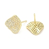 Rack Plating Brass Micro Pave Clear Cubic Zirconia Stud Earrings for Women EJEW-M260-09G-2