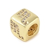 Brass Micro Pave Clear Cubic Zirconia European Beads KK-K368-01G-08-2