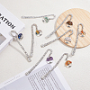 Flat Round with Tree of Life Natural & Synthetic Gemstone Bookmarks AJEW-FH00015-5