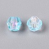 Transparent Spray Painted Glass Beads EGLA-N018-4mm-06-3