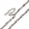 Non-Tarnish 304 Stainless Steel Twist Bar Link Chain Necklace for Women NJEW-E081-05P-2