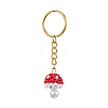 Glass Seed Beads Mushroom Keychain KEYC-MZ00021-03-1