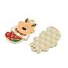 Christmas Deer Theme Alloy Enamel Pendants ENAM-D304-01D-G-2
