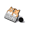 Creative Cartoon Cute Corgi Dog You're My Honey Bun Zinc Alloy Brooches JEWB-U001-01K-3