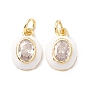 Brass Micro Pave Cubic Zirconia Enamel Charms ZIRC-C034-01G-2