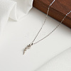 Rhodium Plated 925 Sterling Silver Cable Chain Necklaces STER-P065-14P-2