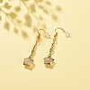 Natural Gemstone Star Dangle Earrings EJEW-JE04917-3