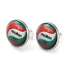 Sport Balls Glass & 304 Stainless Steel Stud Earrings for Women LS-EJEW-H005-01P-08-1